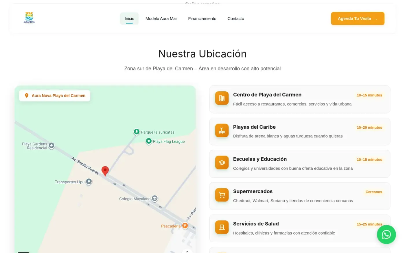 Desktop screenshot of Aura Nova Playa: Financing