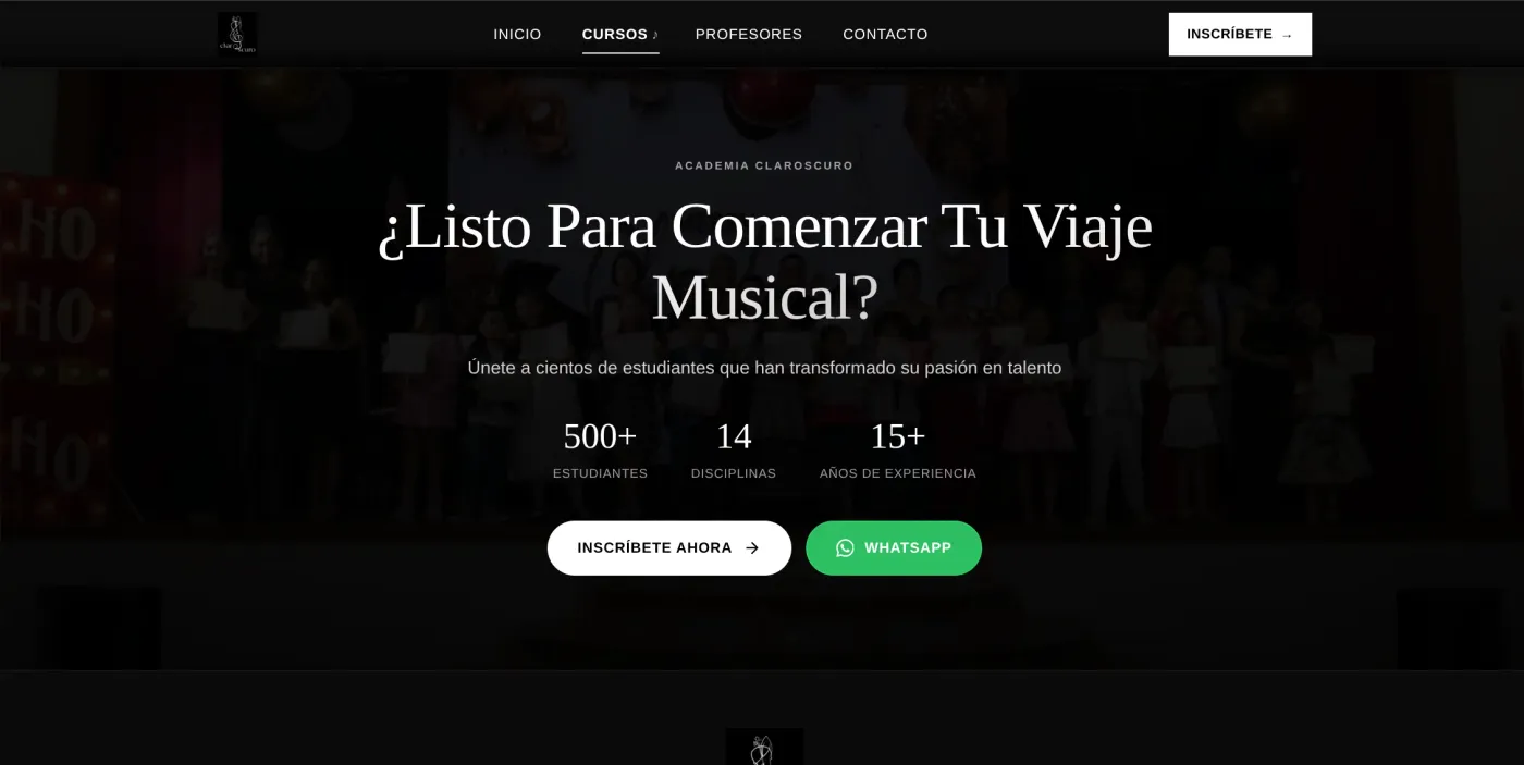 Desktop screenshot of Academia Claroscuro: Call to Action