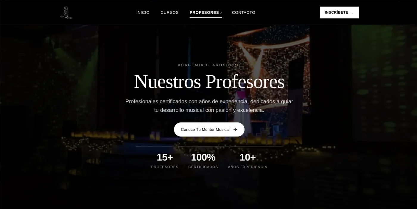 Desktop screenshot of Academia Claroscuro: Our Teachers