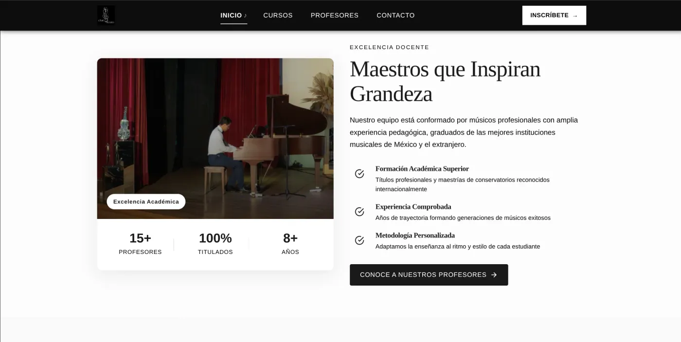 Desktop screenshot of Academia Claroscuro: Teaching Excellence
