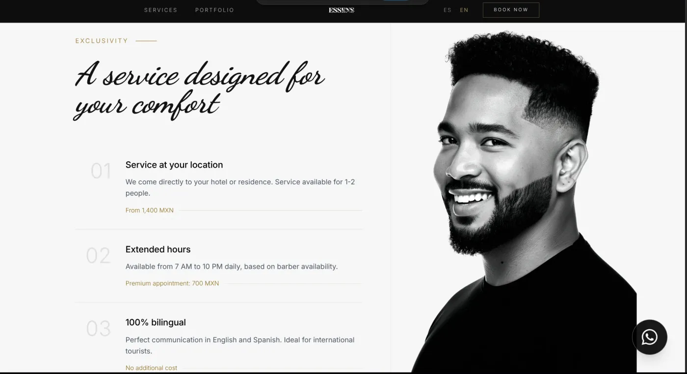 Desktop screenshot of Essens: Exclusivity Section